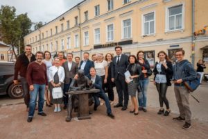Открытие скульптуры ювелира в Костроме 20 июня 2018
